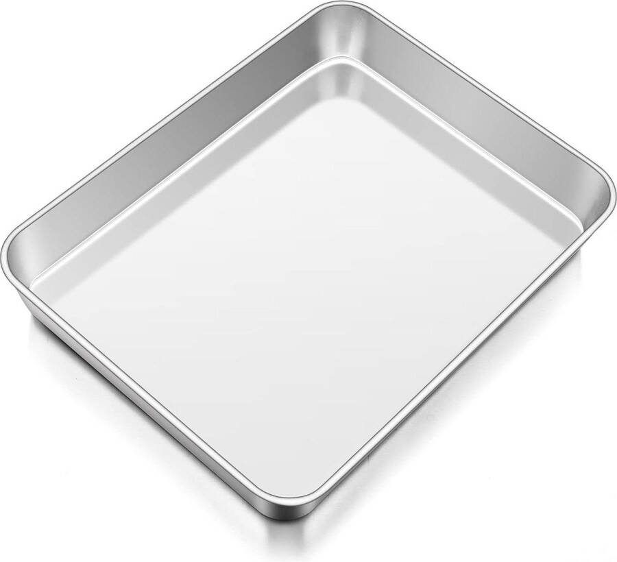 Roestvrij stalen rechthoekige bakplaat 315 x 247 x 5 cm diepe vetpan voor lasagne vaatwasmachinebestendig