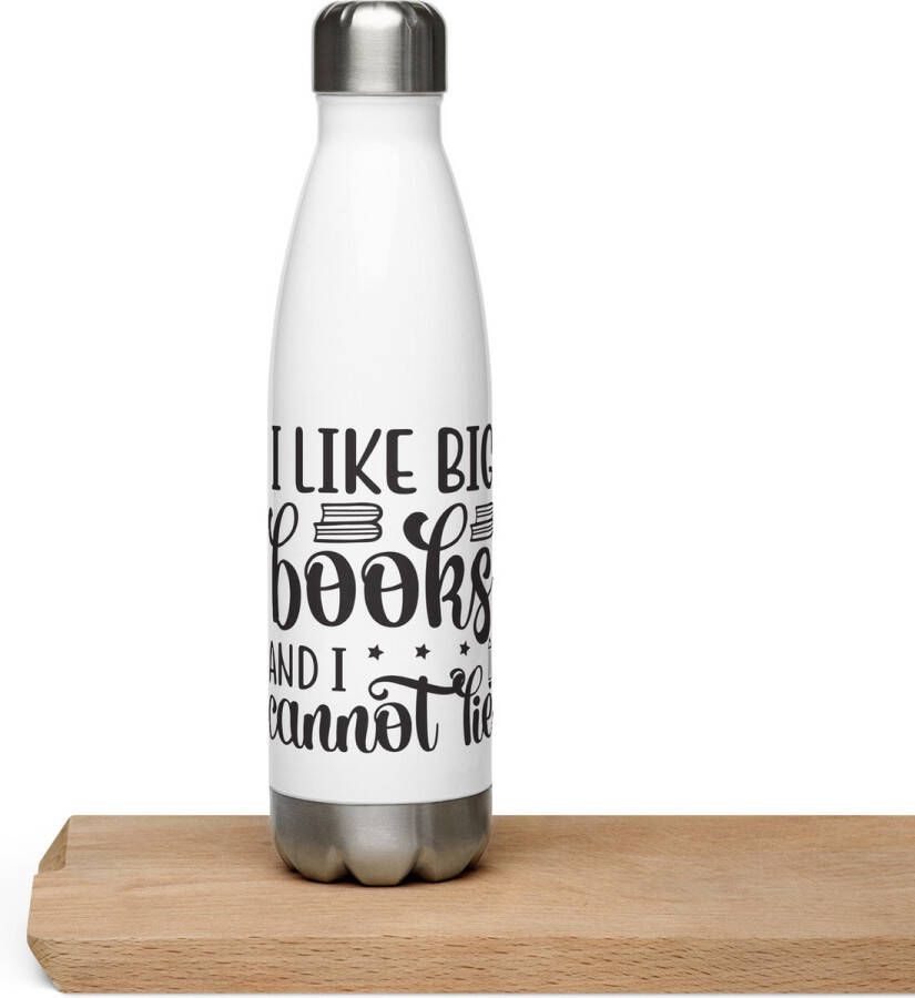 Roestvrij stalen waterfles I like big books 500ml