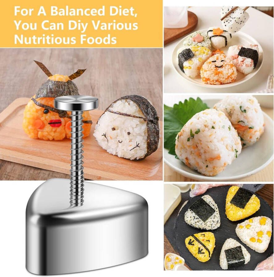 Roestvrij sushi Onigiri Mould Rice Ball Maker Mould driehoekige sushi-vormen sushi tools rijstbal voor keuken DIY koken Bento