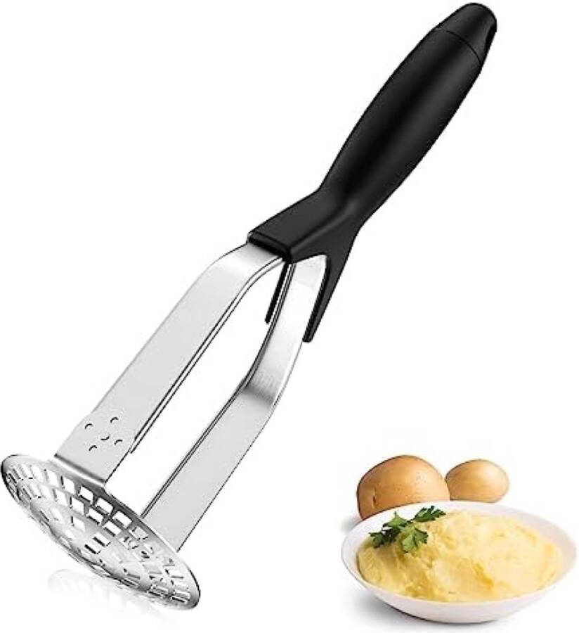 Roestvrijstalen Aardappelstamper met Rubberen Handgreep