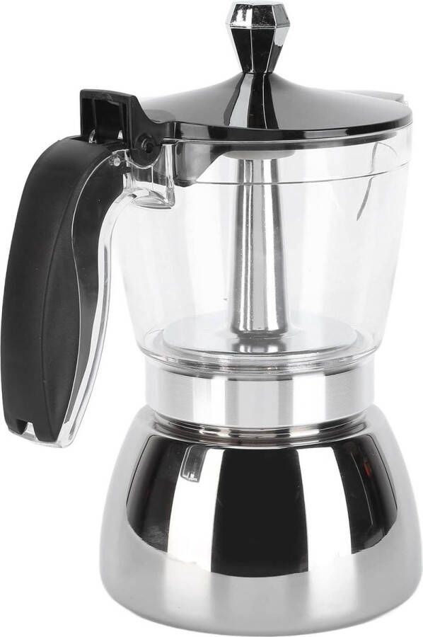 Roestvrijstalen Achthoekige Koffiepot Huishouden Glas Kristal Moka Pot Acryl-Roestvrij Staal 6 Kopjes Plantpot Potplantenpot Planter Stovetop8635