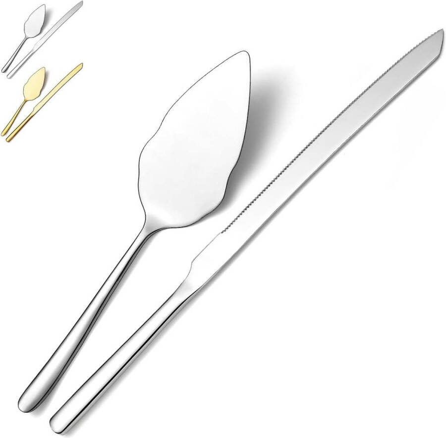 Roestvrijstalen Bruidstaartmes En Serverset Taartsnijset Voor Bruiloft Inclusief Taartsnijder En Taartserver Vaatwasmachinebestendig Glanzend Zilver Taartsnijder
