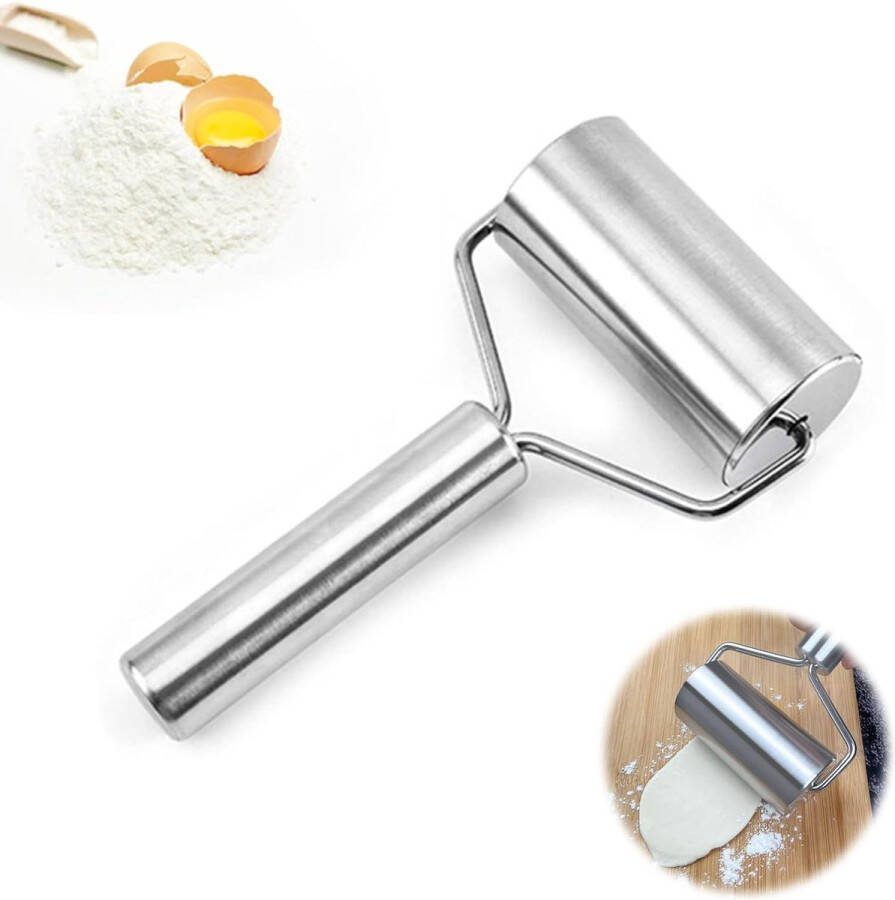 Roestvrijstalen deegroller metalen deegroller kleine rolling pin kleine anti-roest deegroller bakaccessoires handgemaakte deeguitroller voor fondant pizza cake deeg en kruimeldeeg