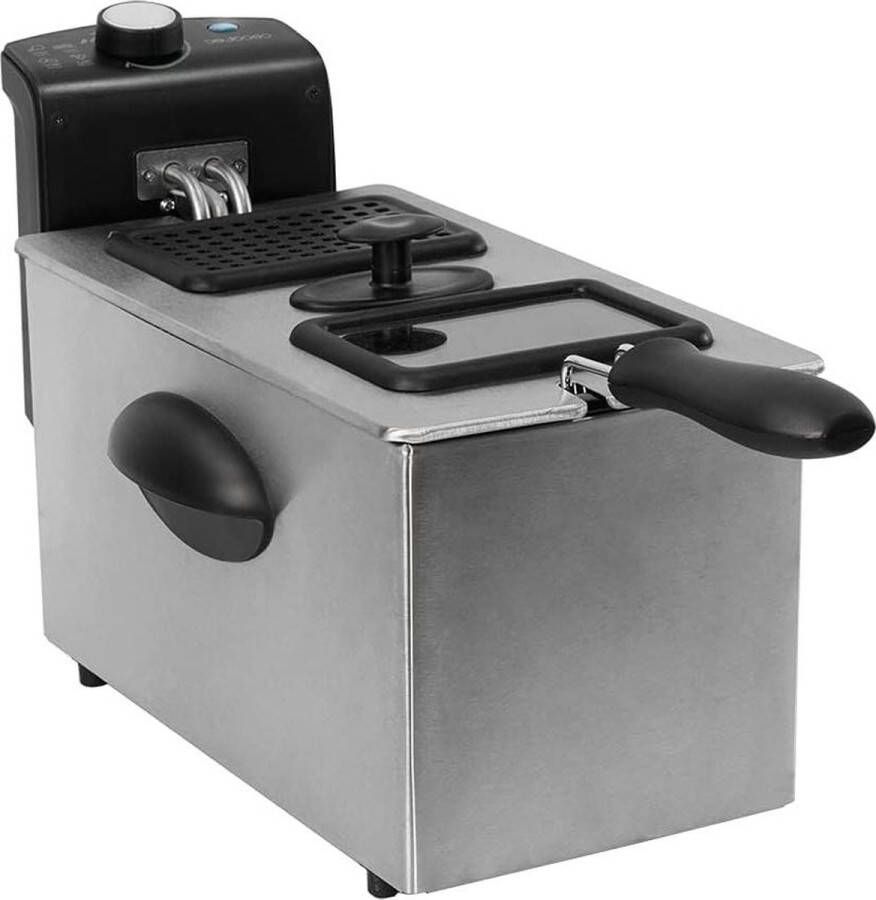 Roestvrijstalen Elektrische Frituurpan Cleanfry 3000 2180W 3 Liter OilCleaner-filter Deksel met venster Geurfilter