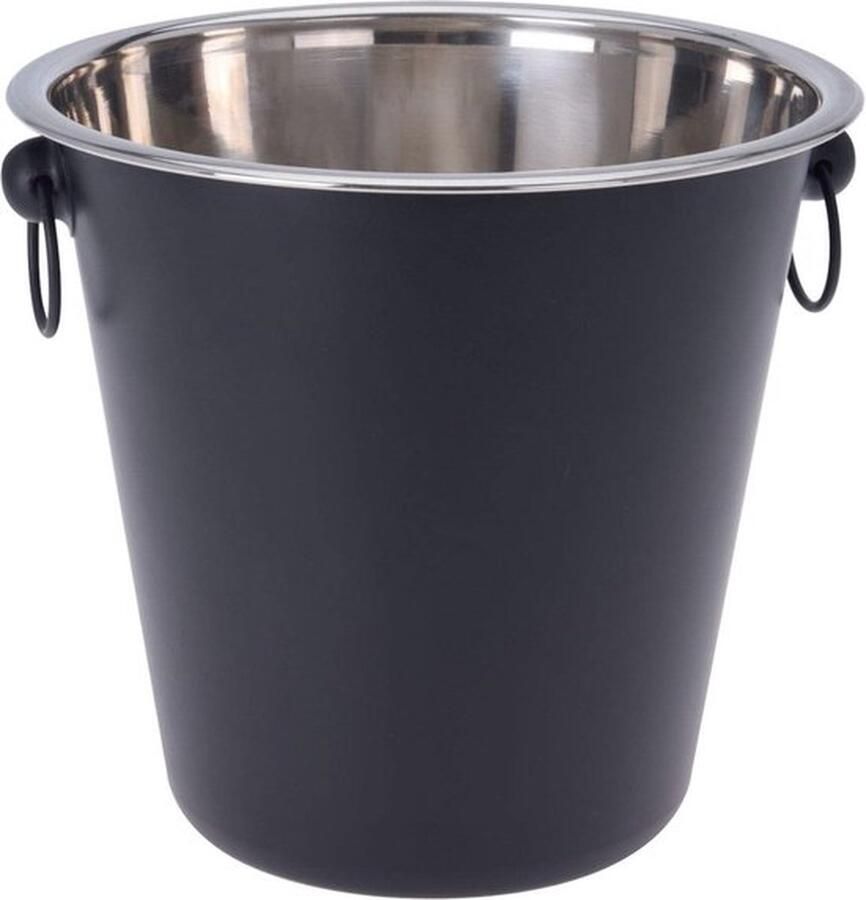 Roestvrijstalen Flessenkoeler 20 5 cm Zwart Voor Champagne en Sterke Drank Design Champagnekoeler
