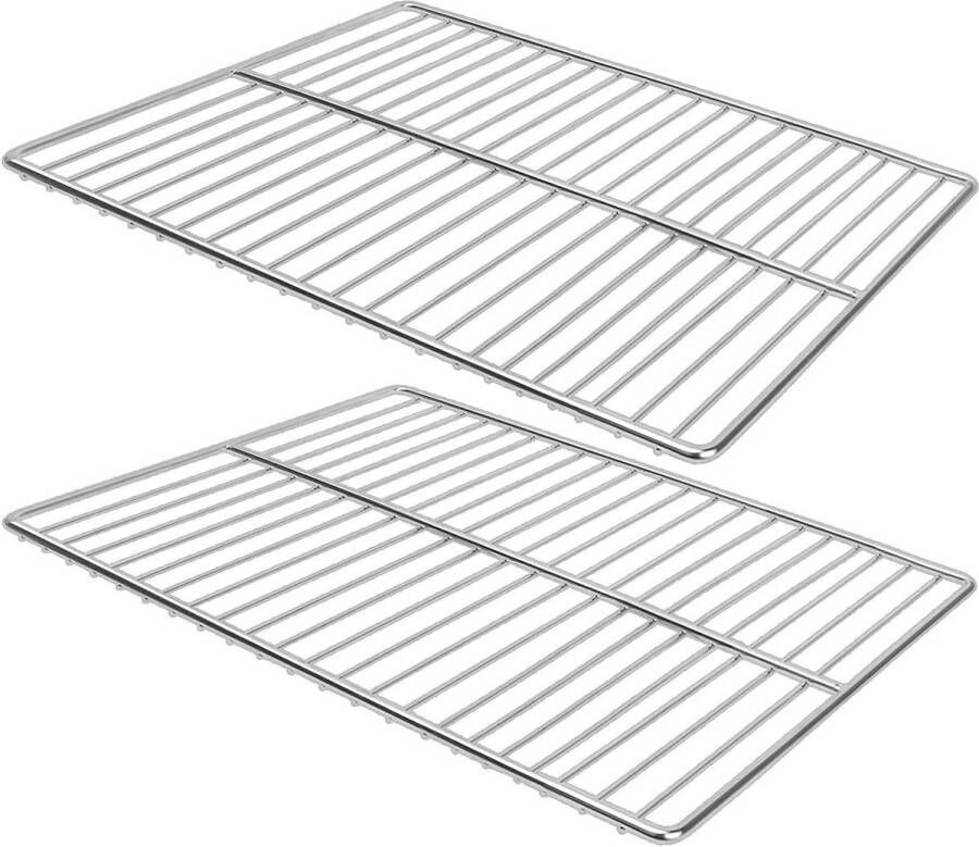 Roestvrijstalen grillgaas roestvrijstalen BBQ-vervangingsgrillnet multifunctioneel grillrooster roestvrij staal op maat gemaakt voor buitengrillen verpakking van 2 (30 x 40 cm)