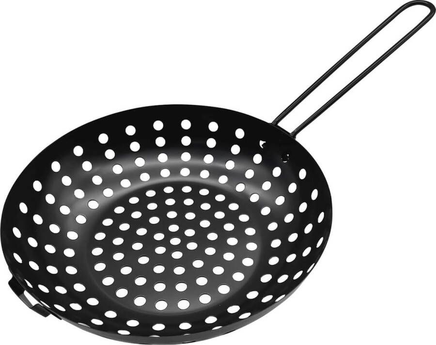 Roestvrijstalen grillpan grillmand met inklapbare handgreep grillkom met geperforeerde bodem voor het grillen van groenten en vlees