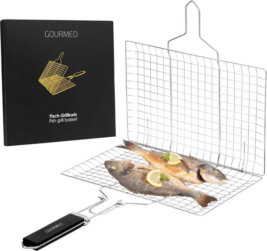Roestvrijstalen grillschaal vis vlees en groente grillmand met houten handvat en borstel roestvrijstalen accessoires manden voor het grillen van de gasbarbecue en andere barbecuesoorten