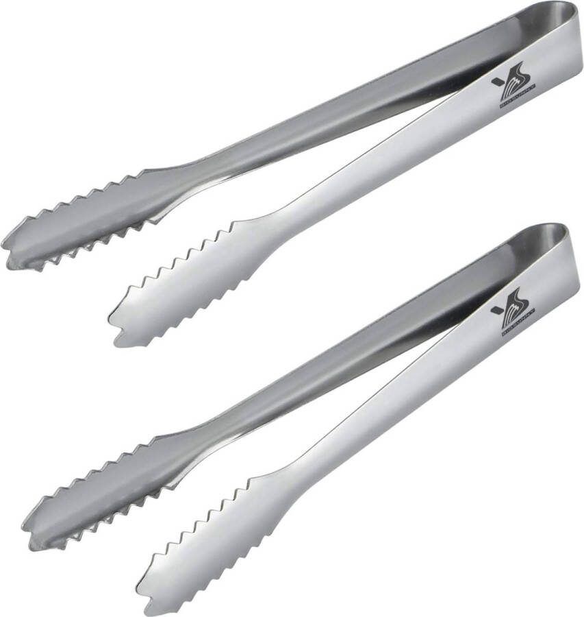 Roestvrijstalen ijstang 18 cm serveertang 2 stuks