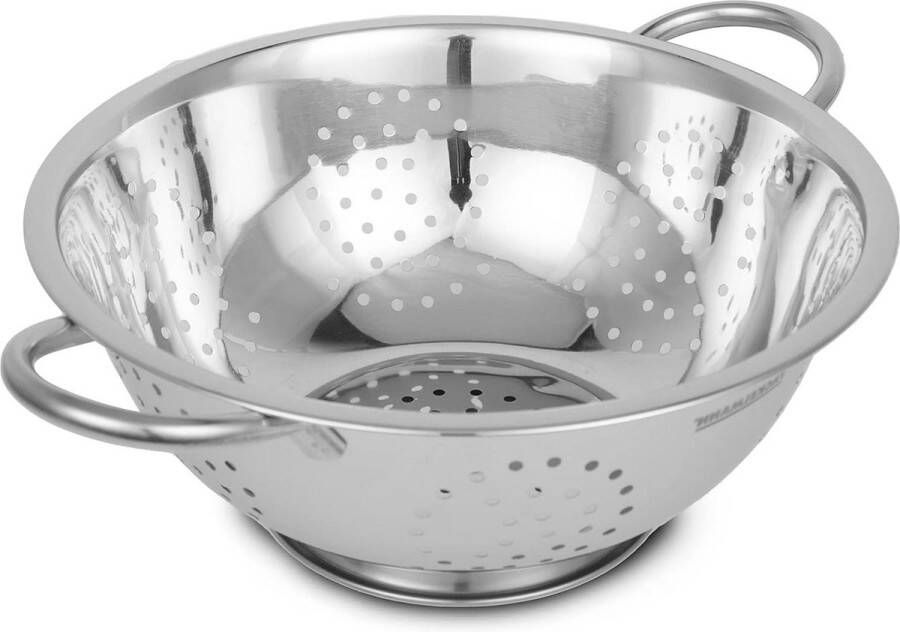 Roestvrijstalen keukenzeef met handvatten Ø 24 cm vaatwasmachinebestendig zilver 1 stuk Vergiet