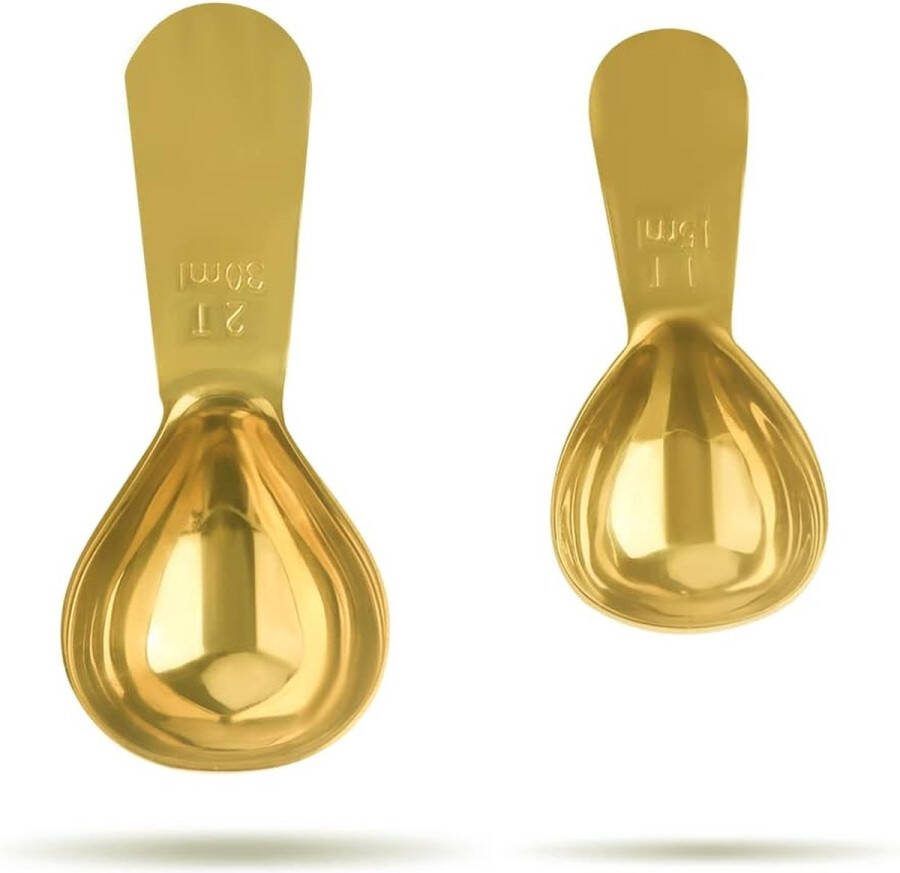 Roestvrijstalen koffielepels korte handgrepen eetlepel maatlepel set geschikt voor koffie losse thee suiker of bloem (15 ml kort 2stuks)