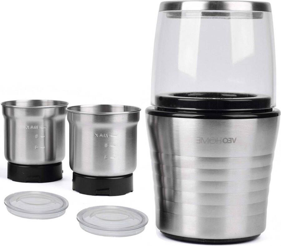 Roestvrijstalen koffiemolen en blender voor koffiebonen en specerijen met VeoHome coffee grinder manual