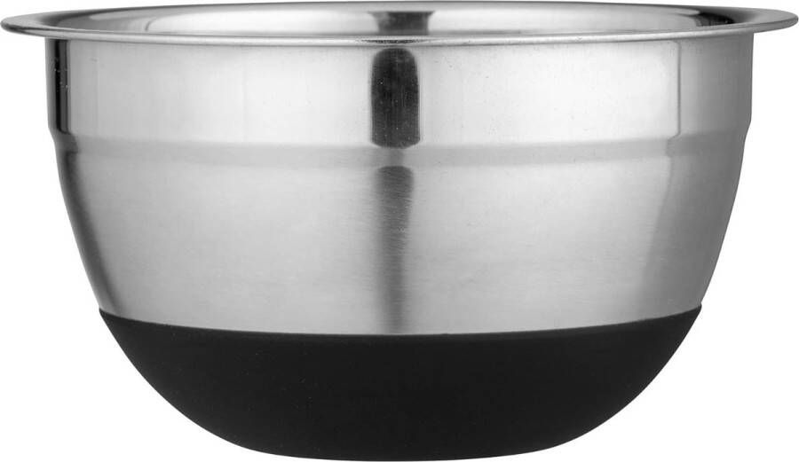 Roestvrijstalen kom Aru 0 6 liter Black Outdoor Kitchen-kom van roestvrij staal met antislipbodem van zwarte siliconen voor stabiliteit vaatwasmachinebestendig Ø 14 × 8 cm