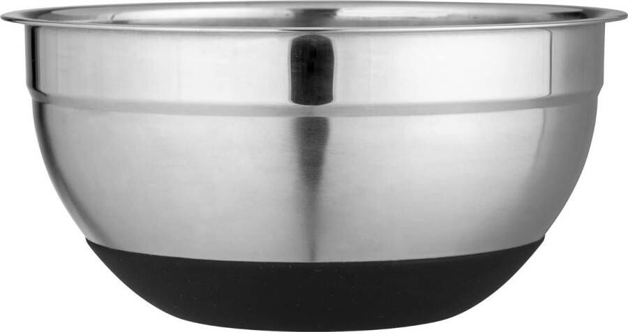 Roestvrijstalen kom Aru 1 7 liter Black Outdoor Kitchen-kom van roestvrij staal met antislipbodem van zwarte siliconen voor stabiliteit vaatwasmachinebestendig Ø 20 × 10 cm