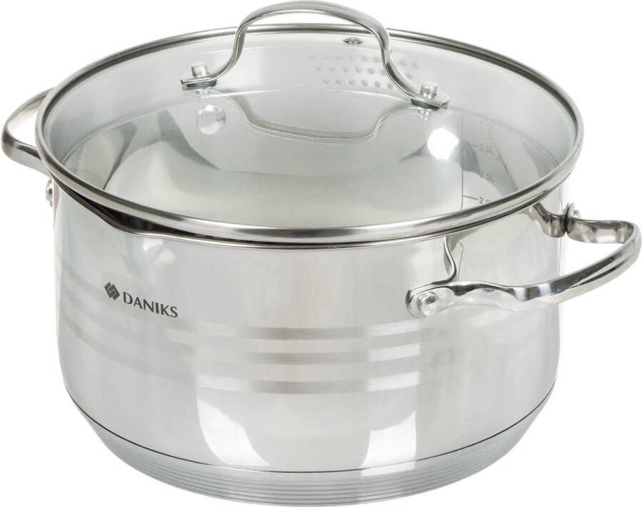 Roestvrijstalen kookpan pastaban met zeef 22 cm 4 75 liter vleespan soeppan braadpan zilver
