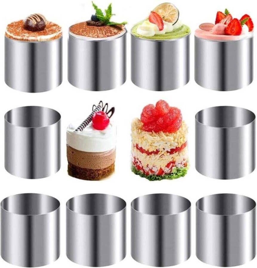Roestvrijstalen mousse ringen 10 stuks ronde koekjesvorm keuken bakken gereedschap taarten fondant Cake ring