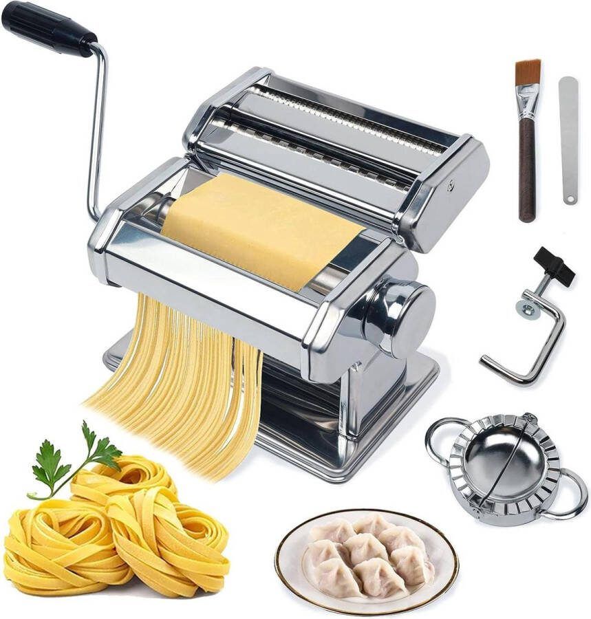Roestvrijstalen pastamaker eenvoudige reiniging spaghetti noedels handmatig gebruik deegsnijder houten handvat