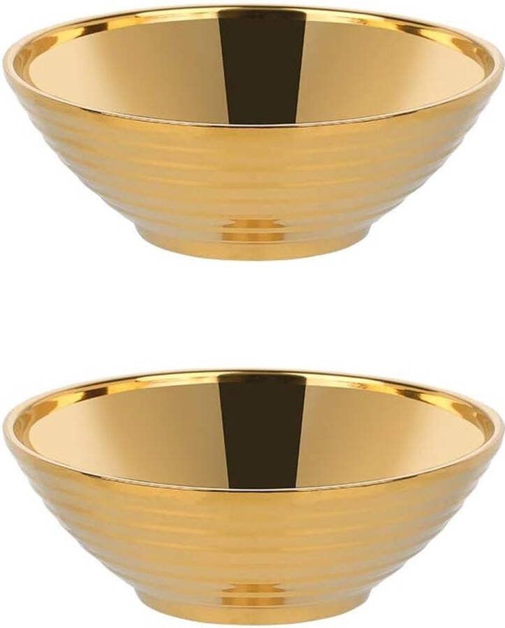 Roestvrijstalen set kommen voor ramen soepkom met lepel en eetstokjes kommen voor pasta udon Aziatische pasta 2 sets (6 stuks)
