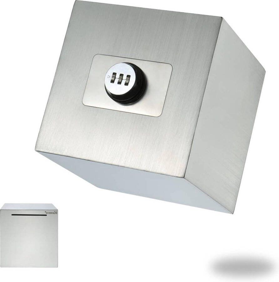 Roestvrijstalen spaarvarken herbruikbaar met wachtwoord veilige metalen spaarpot (59 inch)