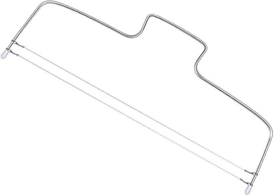 Roestvrijstalen taartsnijder 2 draden in hoogte verstelbaar vaatwasmachinebestendig 32 cm zilver Taartsnijder