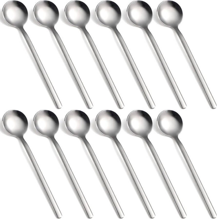 Roestvrijstalen theelepel kleine ronde lepel 12 stuks theelepel espressolepel dessertlepel koffielepel (S12)