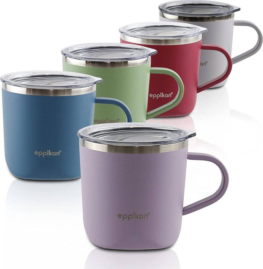 Roestvrijstalen thermomok geïsoleerde mok koffiekop drinkbeker thermobeker 220 ml 280 ml met deksel voor koffie en thee (220 ml stoffig paars)