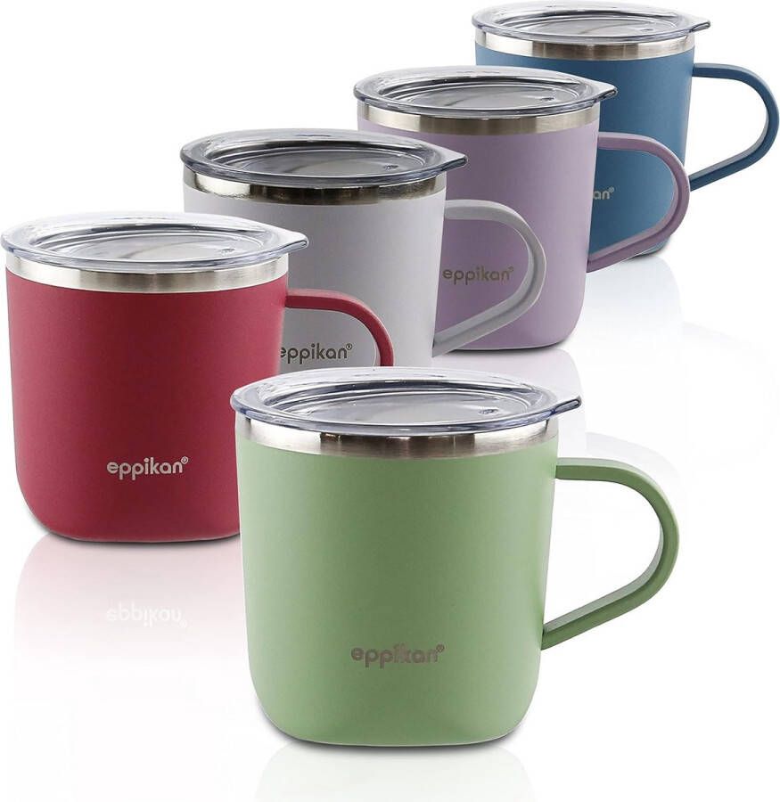 Roestvrijstalen thermomok isoleermok koffiekop drinkbeker thermobeker 220 ml 280 ml met deksel voor koffie en thee (220 ml mosgroen)