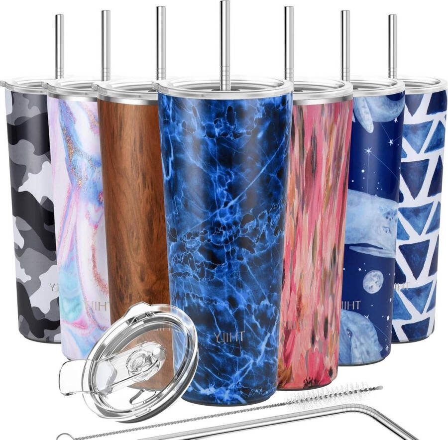 Roestvrijstalen Tumbler Koffiebeker 780 ml drievoudig geïsoleerd brede hals en spatwaterdicht deksel ijsdranken warme dranken smoothies diepzee