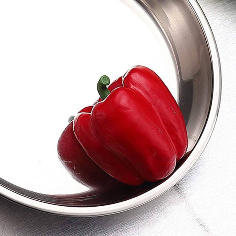 Roestvrijstalen vlakke plaat fruitschaal bakvorm voor thuisbarkeuken (28 cm zilver)