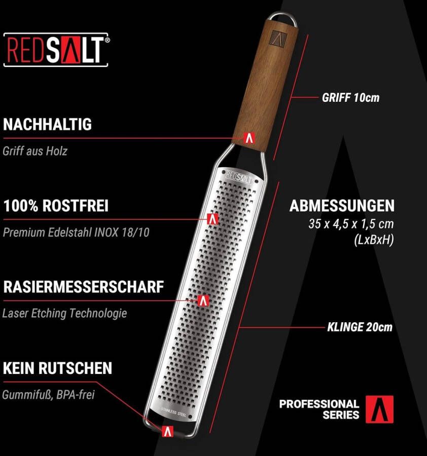 Roestvrijstalen zester rasp met houten handvat Ideaal voor citroen en kaas Professionele keuken schaafmachine Raspen