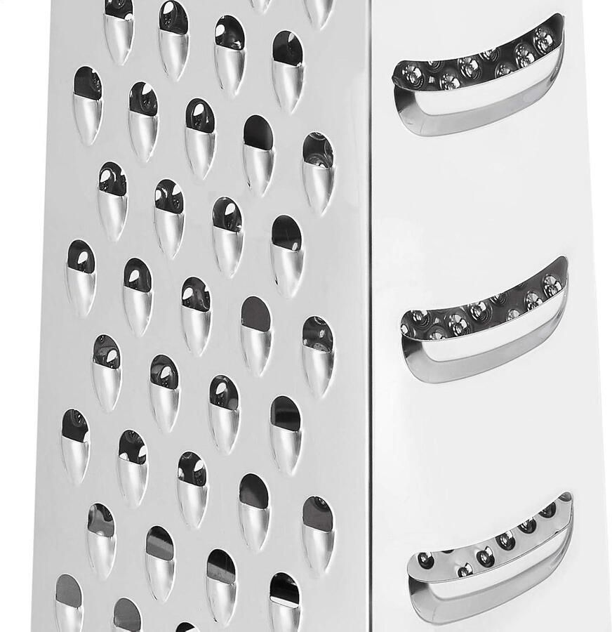 Roestvrijstalen zware kaasrasp 4-zijdige doosrasp met antislip basis 9 inch Keukenrasp Kaasrasp