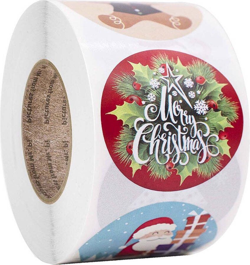 Rol 500 Kerststickers Kerst Enveloppen Stickers