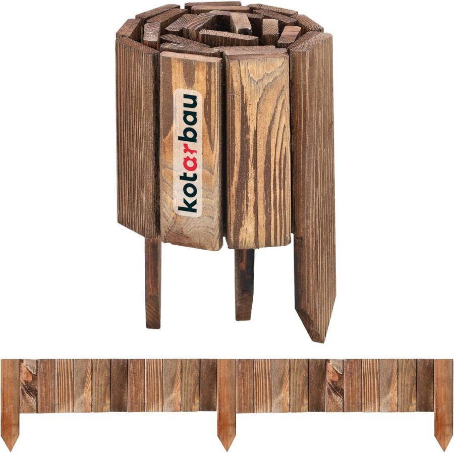 Rolboord 15 x 110 cm houten hek bruin perkomsomgeving van grenenhout flexibele tuinhek gazonranden tuinpalissade op maat te snijden decoratie hekpalen en omheiningen