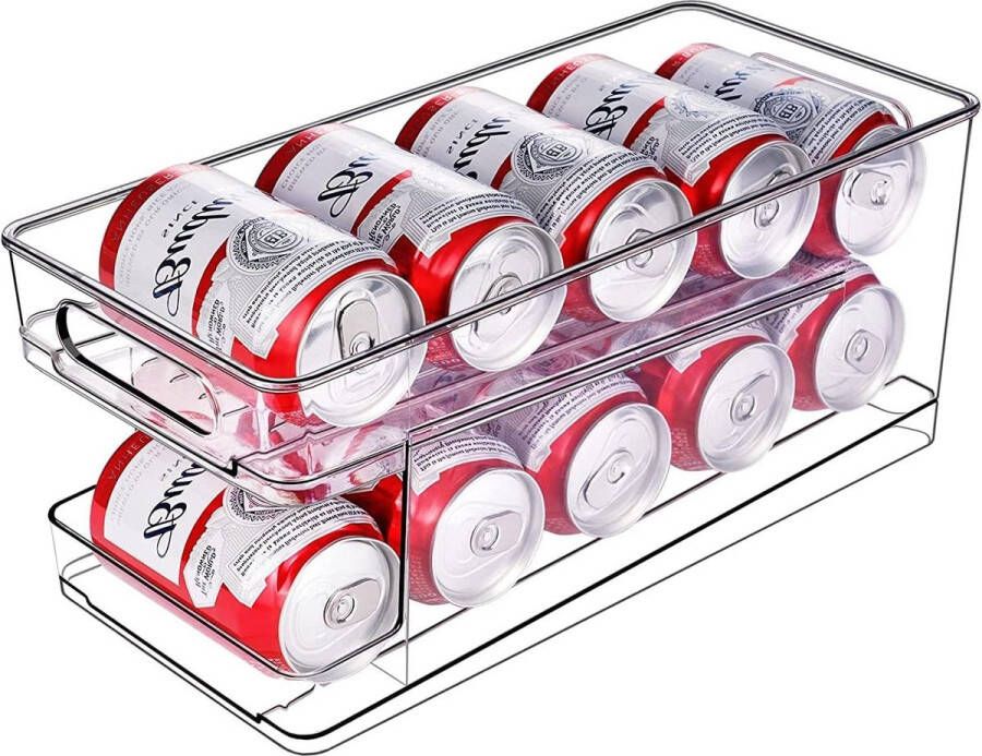 Rollend Blikjes Dispenser Koelkast Organisator Voorraadkast Drankjes Organizer 10 Standaard Formaat 330ML Bier Soda Keuken Kast aanrechtblad blikjeshouder koelkast