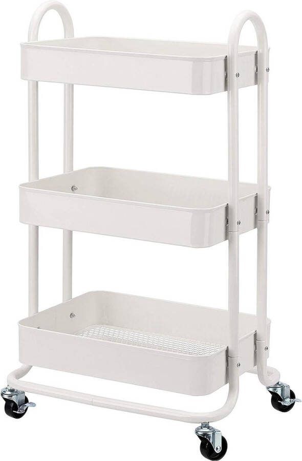 Rollende gereedschapswagen 3 lagen wit Trolley