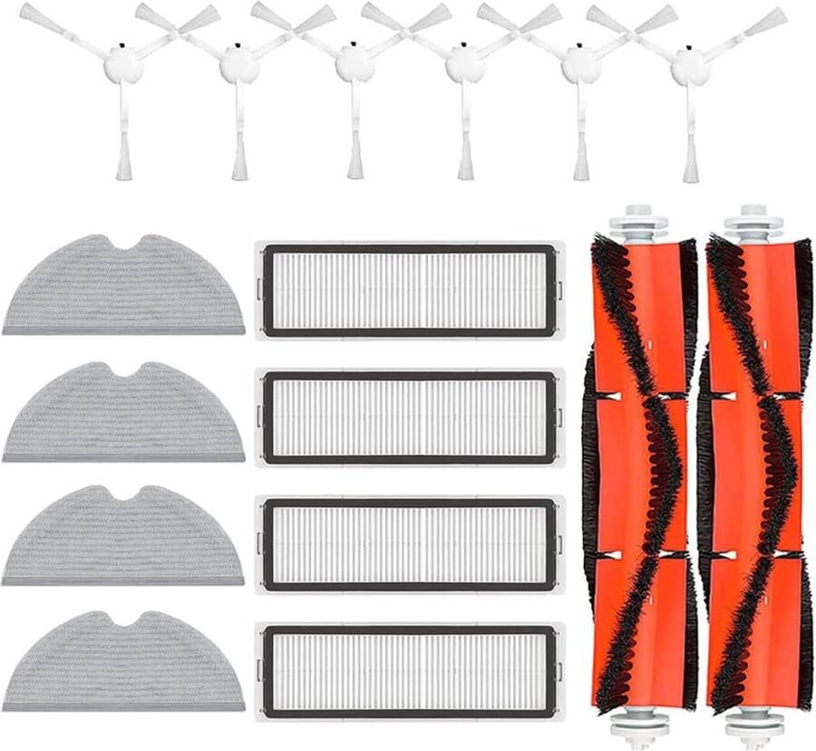 Roller Borstel Filter Mop Doek Kit XIAOMI MIJIA 1C STYTJ01ZHM 2 Roller Borstel 6 Zijborstel 4 Mop Doek 4 Filter