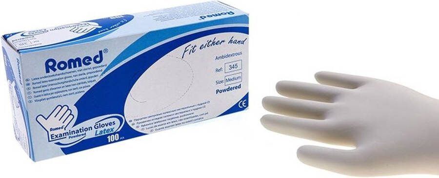 Romed Latex handschoenen gepoederd XS