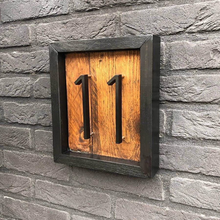 Romeo Wood klein Huisnummerbord Houten huisnummerbord hout Huisnummer bordjes Naambordje voordeur
