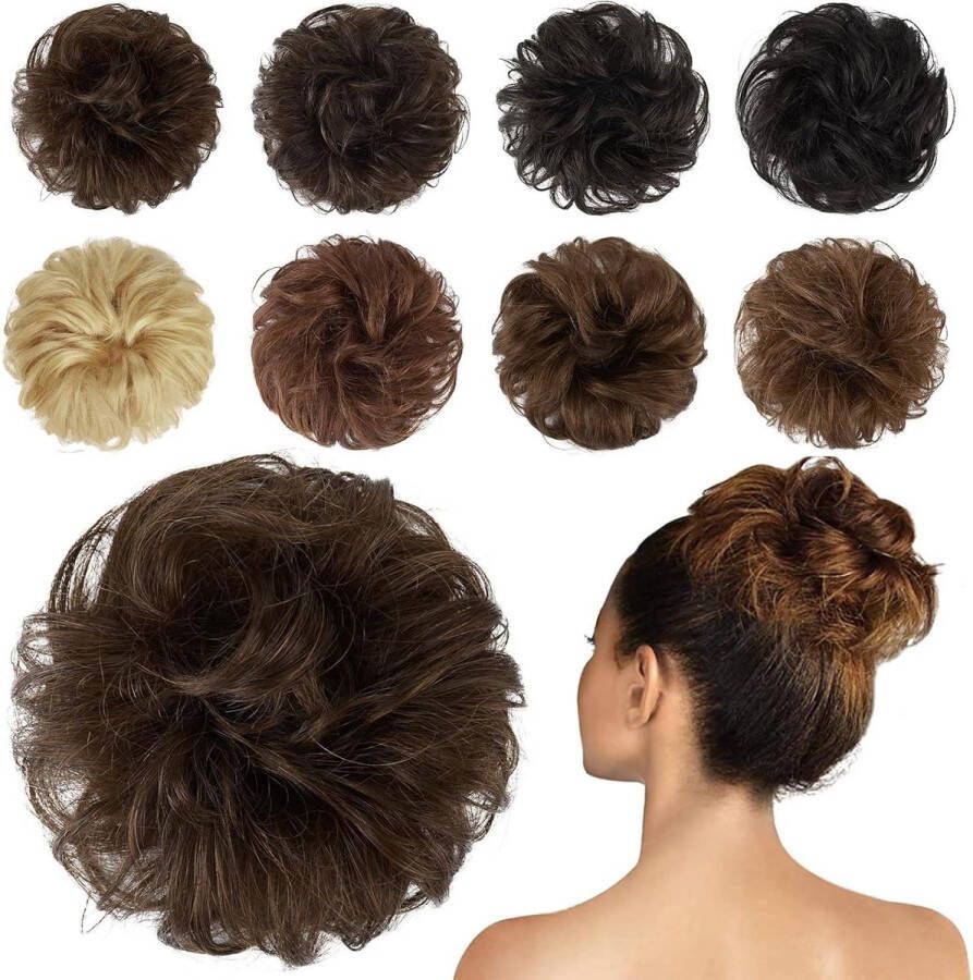 Rommelig Knot Haar Stuk van 100% Menselijk Haar met Krullend Haar Chignon Scrunchies Ponytail Extensions voor Vrouwen en Meisjes