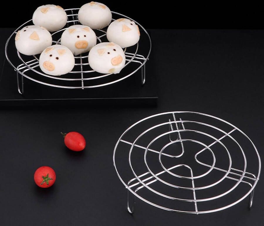 Rond afkoelrooster taartrooster rond taartrooster kalkoenen grillrooster delstalen inlegrooster stootrooster magnetronrooster geschikt voor het stomen in de keuken