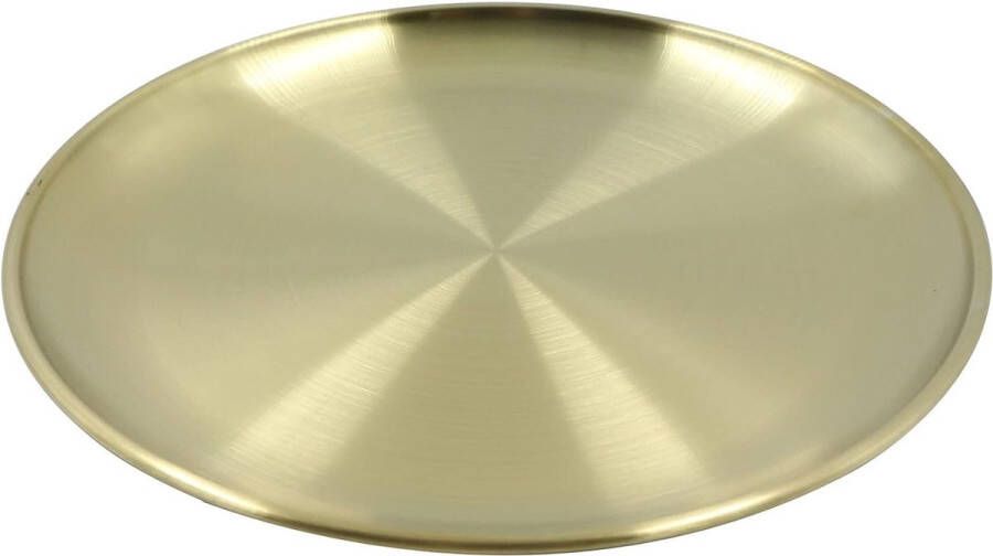 Rond dienblad roestvrij staal gouden dienblad decoratieve serveerplaat sieradenstandaard opbergen organizer dienblad voor bar keuken badkamer roestvrij staal 26 cm