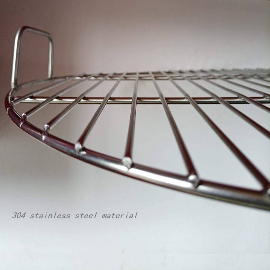 Ronde 304 roestvrijstalen grillroosters met grilltang 44 5 cm diameter geschikt voor Weber 47 cm ketelgrill houtskoolgrill draagbare grillaccessoires