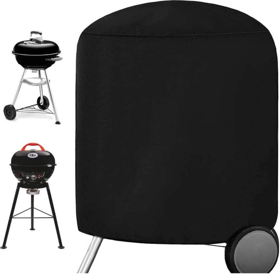 Ronde barbecuehoes Afdekking voor kettle BBQ 73 x 71 cm Waterdicht 420D Oxford-stof Heavy duty Ronde gasbarbecue-afdekkingen met trekkoord DHKBC73EU-4BKV1
