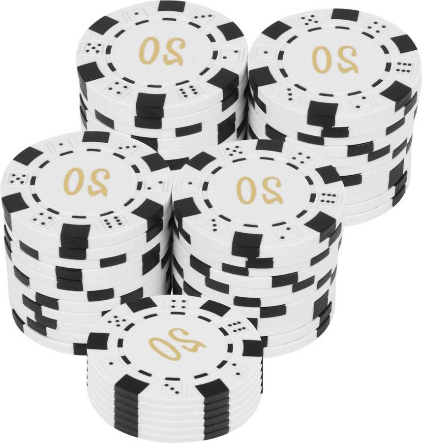 Ronde chips speelgoed Texas Holdem Mahjong set Kunststof speelchips Teller chips Klassieke pokerchips Poker speelchips Munt speelgoed Bingo stukken Dobbelstenen ABS 50 stuks Pokerset
