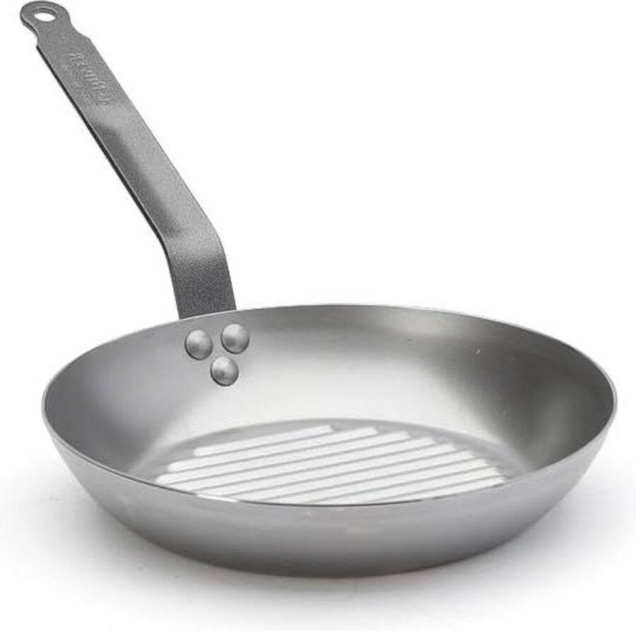 Ronde grillpan met steel van bandstaal diameter 26 cm