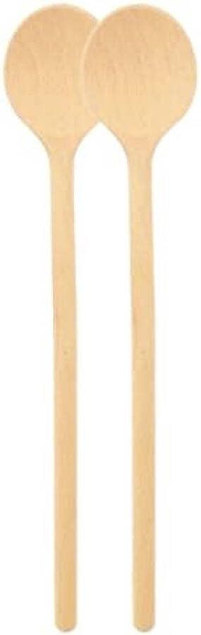 Ronde houten kooklepel 20 cm voor koken en bakken