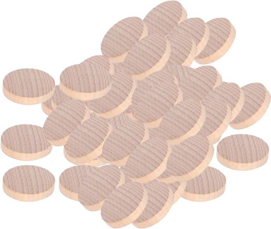 Ronde houten schijven ornamenten voor knutselen 3 cm Set van houten plaat. Houten schijf