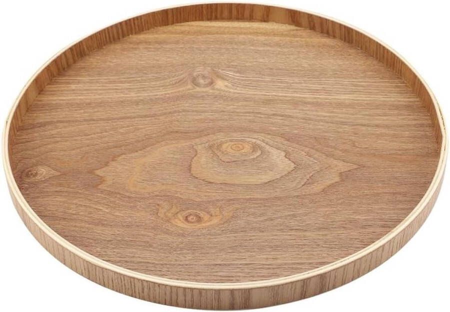 Ronde Houten Serveerschaal Plaat Woondecoratie voor Thee Set Fruit Snoepjes Eten Dienblad (33cm)