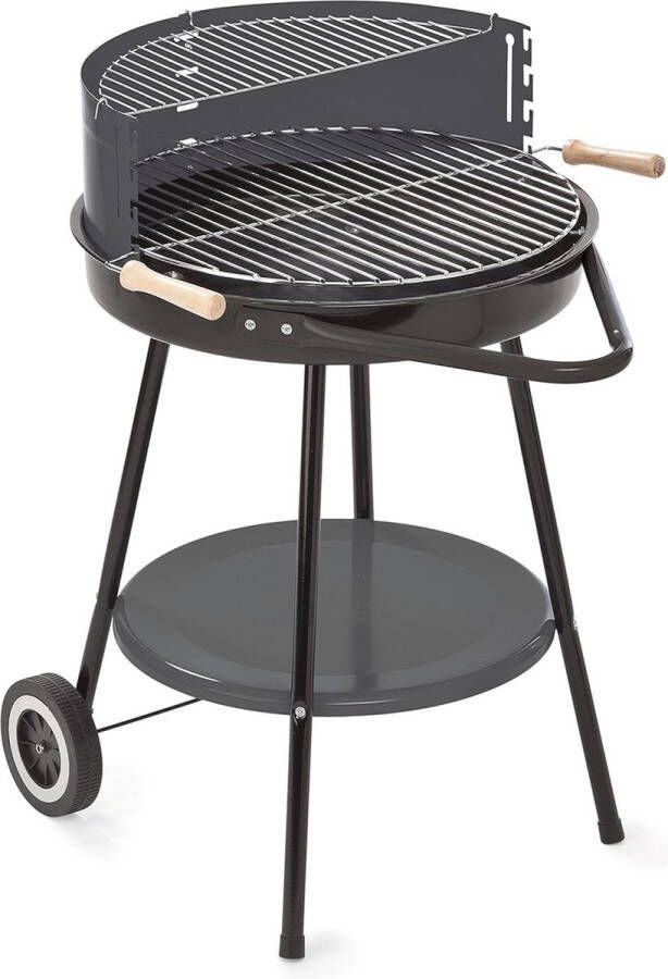 Ronde houtskoolbarbecue zwart