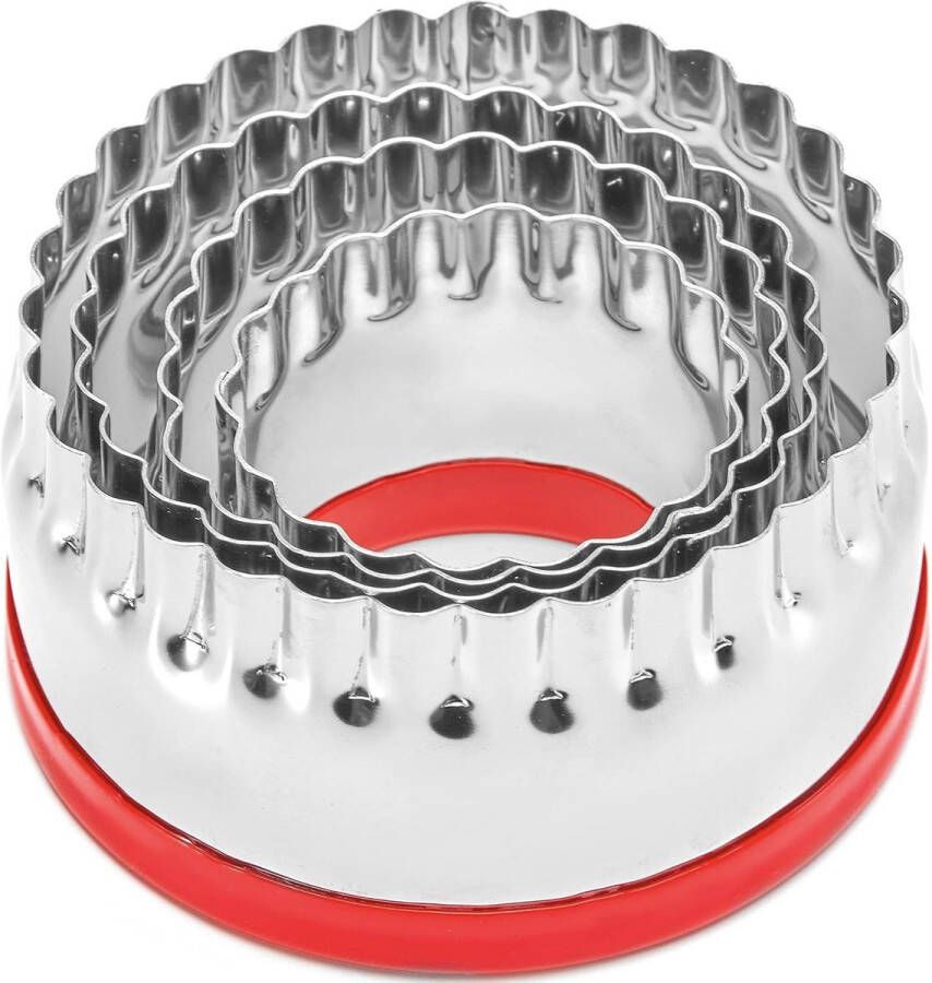 Ronde koekjessnijders set Wave design (4 stuks 9.5*9.5*5.2) Taartsnijder